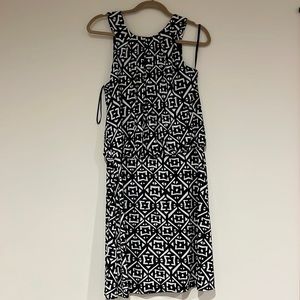 Black and white sleeveless dress